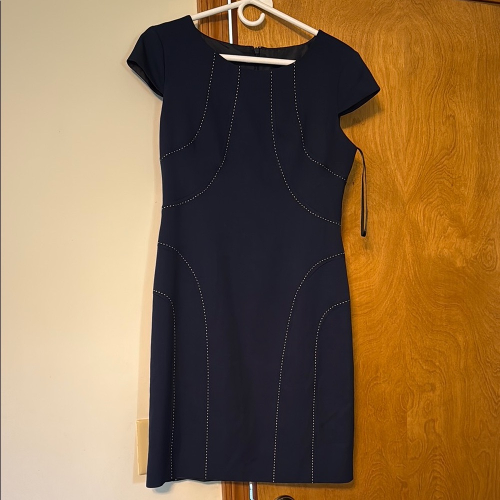 Ellen Tracy Black Sheath Dress with Flutter Cap Sleeves